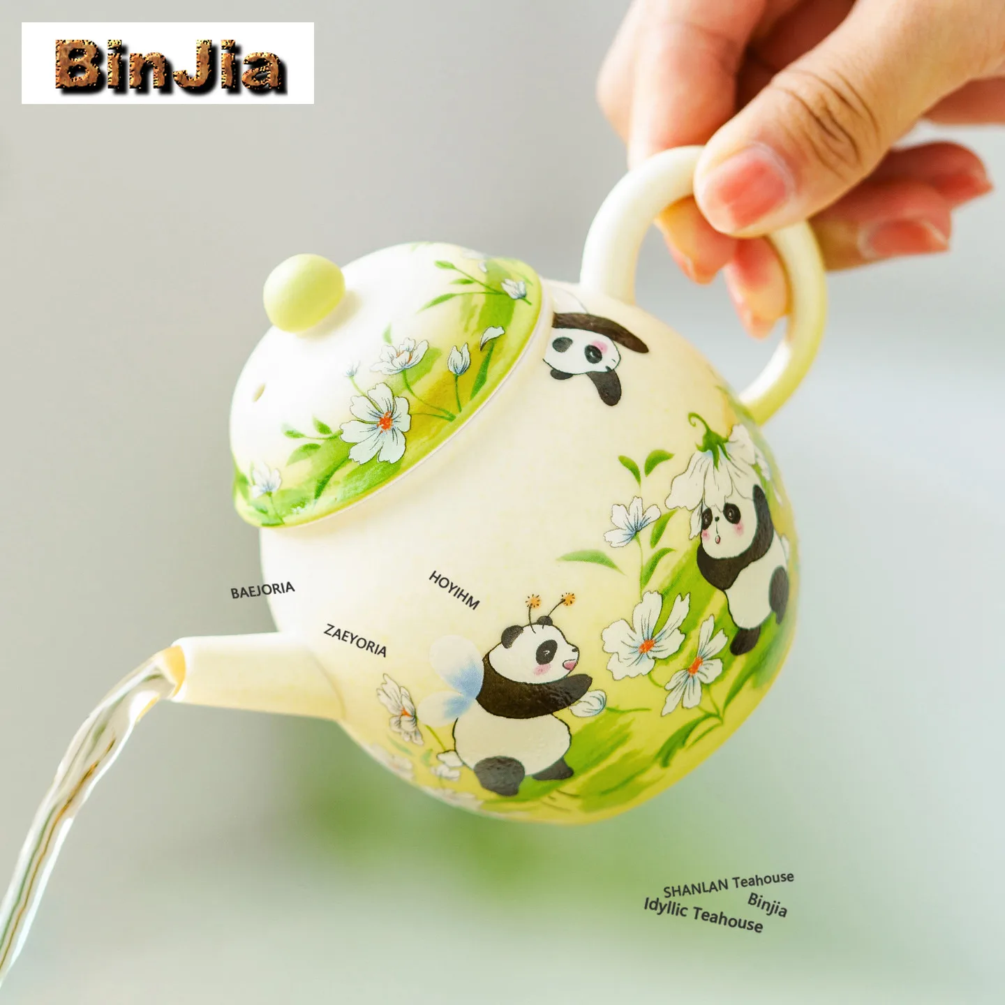 BAEJORIA 150ml Decal Panda Teapot Antique Tea Infuser Pot Household Tea Soaking Kettle With Filter Chinese Tea Cha Craft