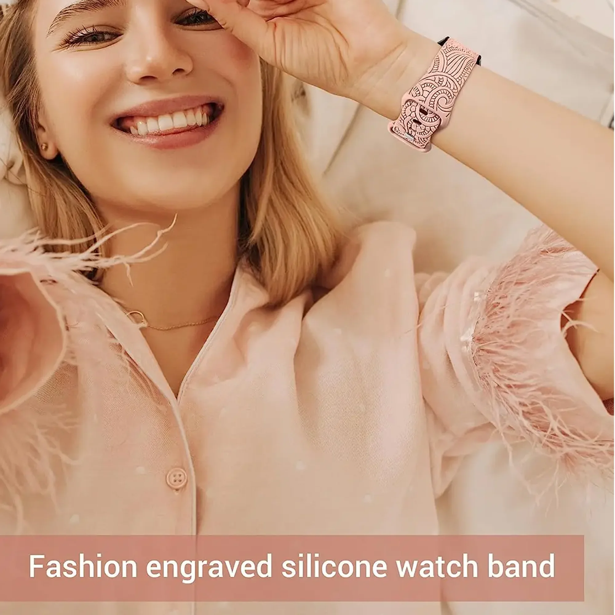 สายซิลิโคน20มม. ลายดอกไม้สำหรับ Samsung Galaxy WATCH 6/5/4 40มม. 44มม./Watch 5 Pro 45มม./6/4 CLASSIC 43มม. 47มม./Active2