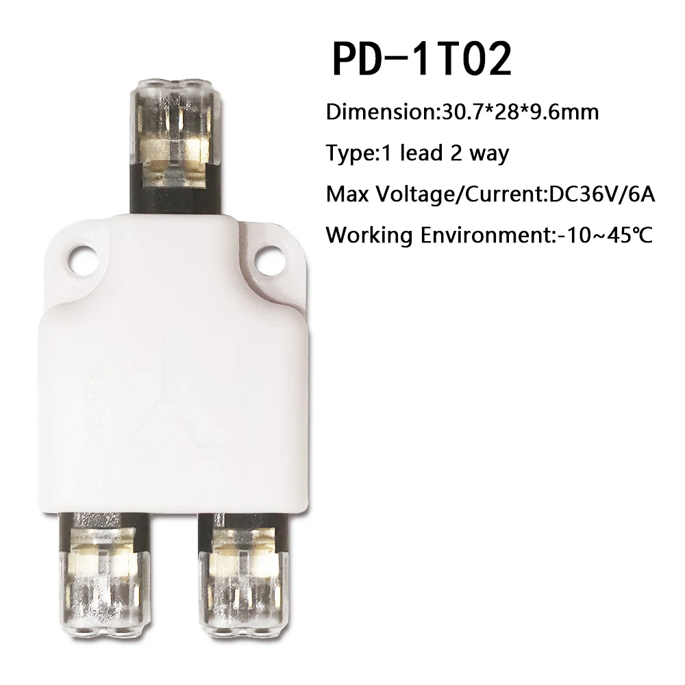 Wire Connector Set Pluggable Spring Scotch Lock 18-24AWG Quick Splice Connector With Splitter Led Light Strip 2P Crimp Terminal