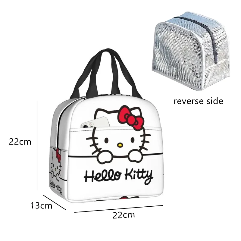 Cartoon Cute Kitty Lunch Bag Large Capacity Lunch Bag Work Bento Bag Tote Bag Waterproof Lunch Box Thermal Insulation Bag