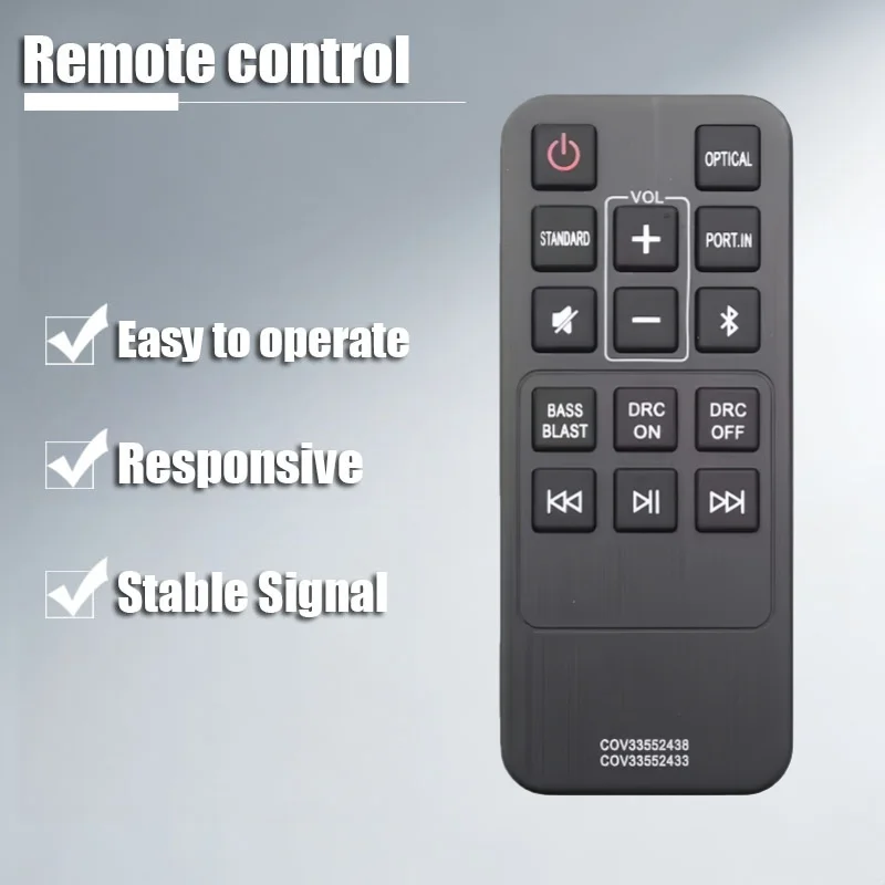 COV33552433 Replacement Remote Control Commander Fit for LG Sound Bar SK1 COV33552438 Soundbar System