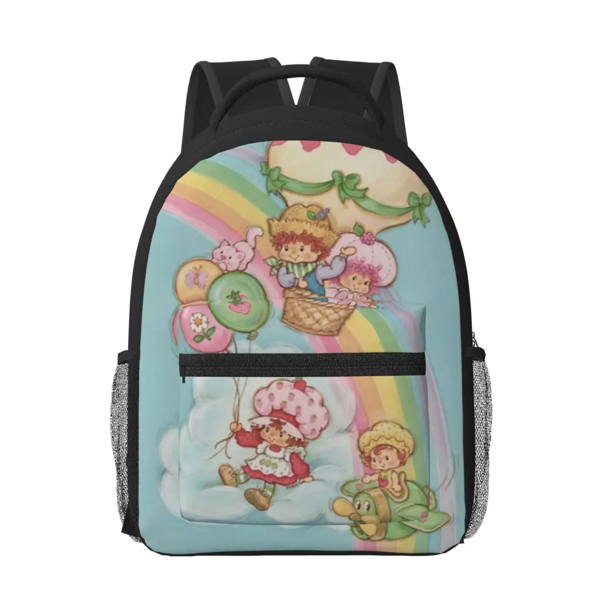 Cartoon-Pink-Erdbeer-Short cake neue Mode hohe Kapazität wasserdichten College-Rucksack trend ige Laptop-Reisebuch Tasche 17 Zoll