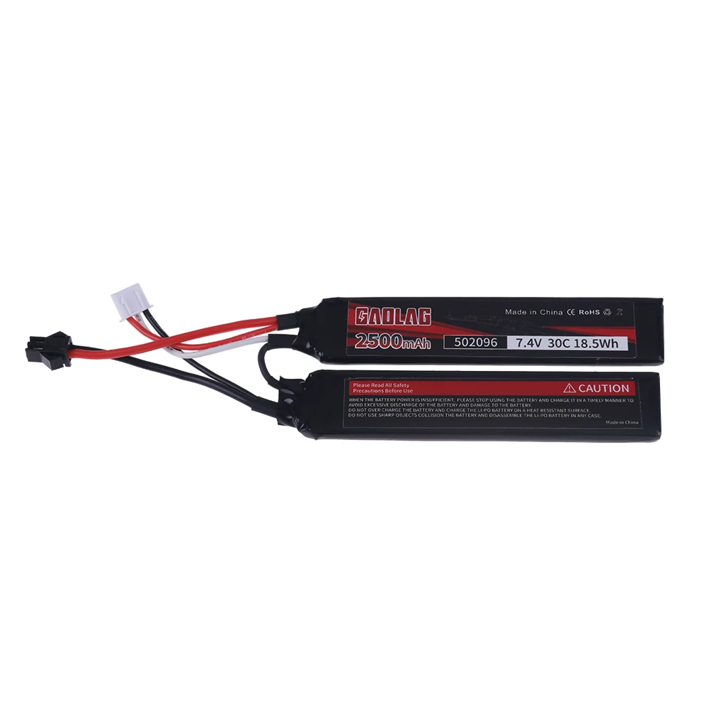 7.4v 2500mAh Lipo Battery Split Connection for Water Gun 2S 7.4V battery for Mini Airsoft BB Air Pistol Electric Toys Guns Parts