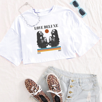 Sade Love Deluxe 2024 Shirt Tops O-Neck Short Sleeves Printing Regular Super-short Casual Music Fans Gift Girls Clothing