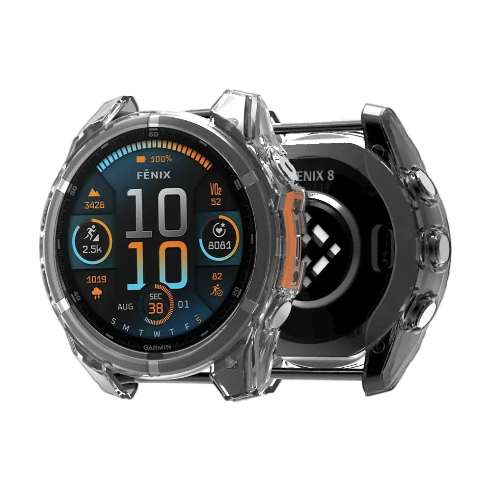 Clear Soft TPU Silicone Protector Cover For Garmin Fenix 8 47mm 51mm Transparent Case For Fenix8 Watch Shell Accessories