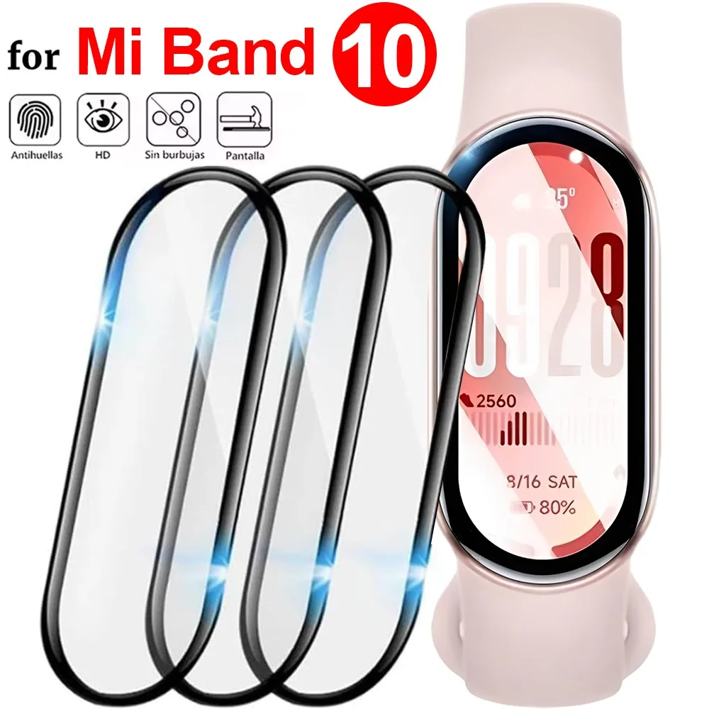1/3/5PCS 3D Full Coverage Screen Protector for Xiaomi Band 10 Watch HD Anti-scratch Protective Film For MiBand 10 NFC Not Glass