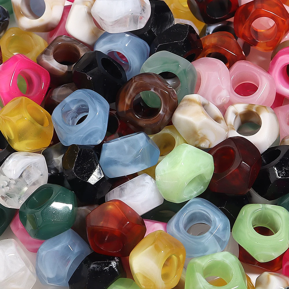 50pcs/lot 13x7mm Dual Color Irregular Acrylic Beads Imitation Stone Loose Spacer Beads For Jewelry Making DIY Bracelet Necklace