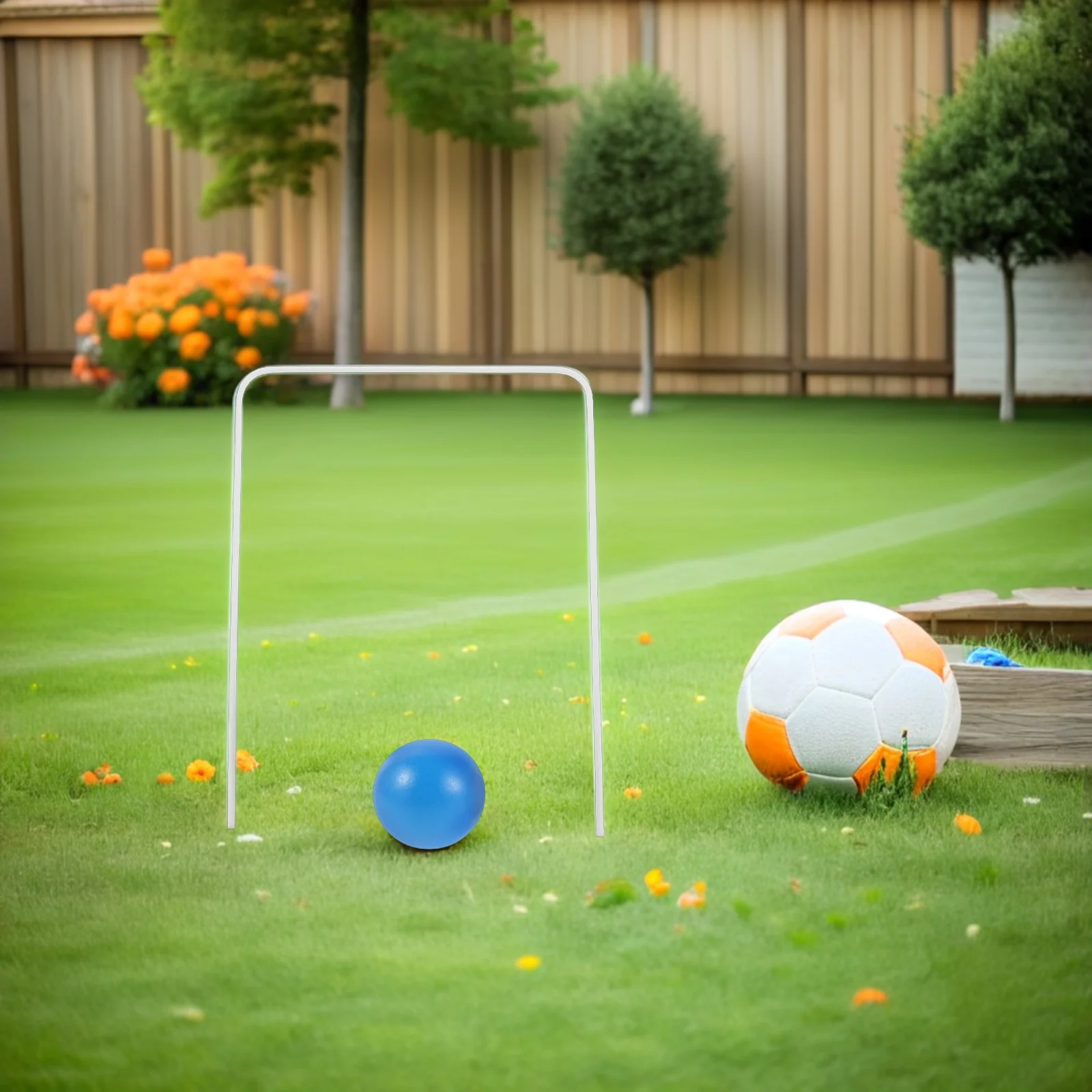 

1 Set Kids Croquet Set Outdoor: Wooden Iron Construction Backyard Garden For Family Courtyard Play Portable Lawn Skill-Building