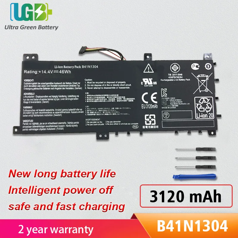 

UGB New B41N1304 Battery For ASUS VivoBook V451L V451LA V451LA-DS51T S451LA B41BK4G Series 4INP9/38/64 14.4V 46Wh