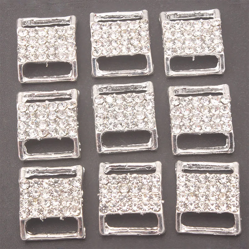 10pcs/20pcs Metal Buckle Belt Rhinestone Bikini Bra Decoration Diy Belt Loop Sewing Bag Accessories 15x12 mm