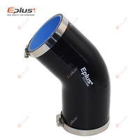 EPLUS Universal Silicone Tubing Hose 45 Degrees Connector Car Intercooler Turbo Intake Pipe Coupler Black Multi Size