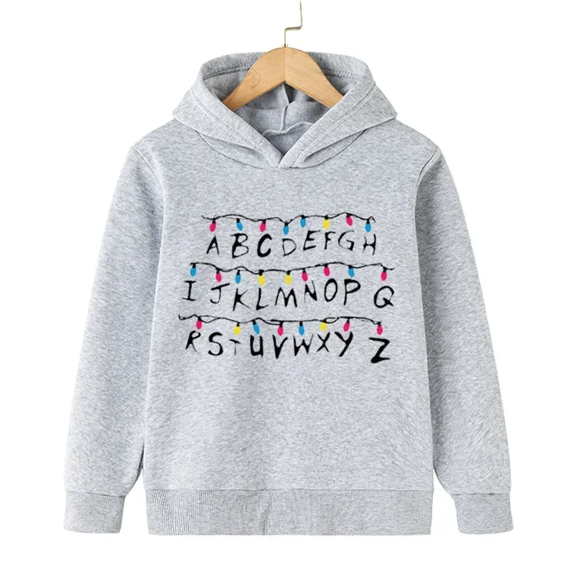 Children Stranger Things 4 Hoodies Hellfire Club Cotton Pullover for Kids Fashion Boys Girls Long Sleeve Clothes Kids Size 4-14T