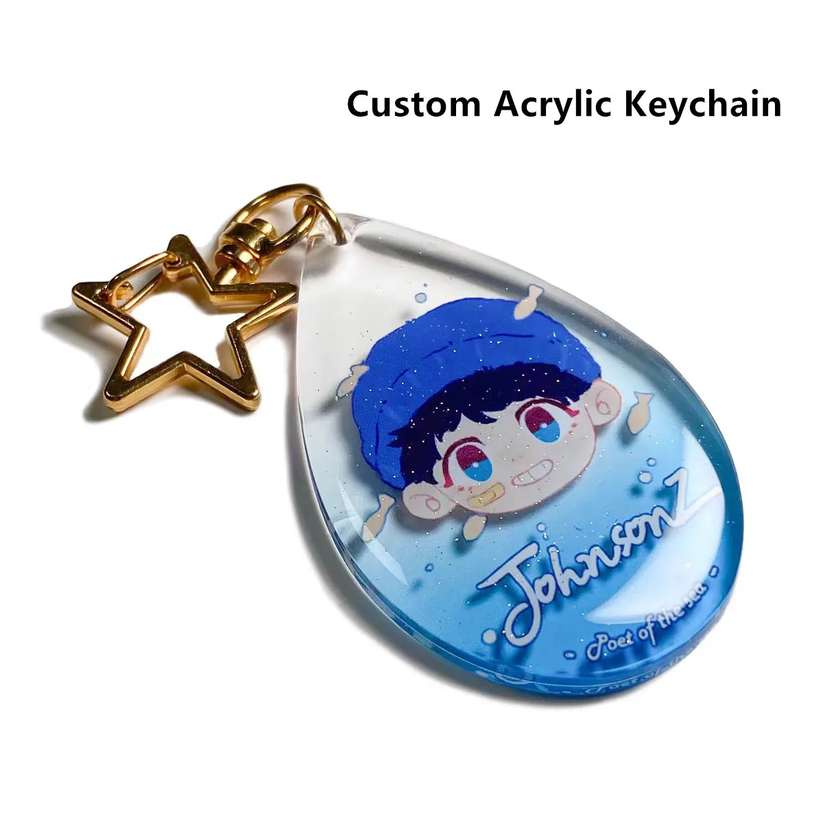 

Wholesale Custom Acrylic Photos Key Chain Colored Edges Fashion Anime Cartoon Figures Keychain Cute Celebrity Peripheral Keyring