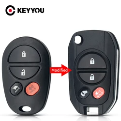 KEYYOU Modified Remote Key Shell For Toyota Highlander Sequoia Sienna Tacoma Upgraded Flip 3/4/5/6 Buttons Case Fob Replacement