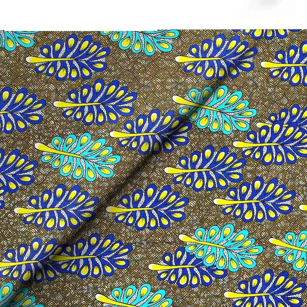 Fashion African Wax Fabric 6yards Veritable Wax Nigerian Ankara Block Prints Batik Fabric Dutch Pagne 100% Cotton For Sewing