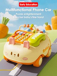 1pcs Baby early education educational telephone toy car, Lighting, sounding musical toys, simulation telephone toys