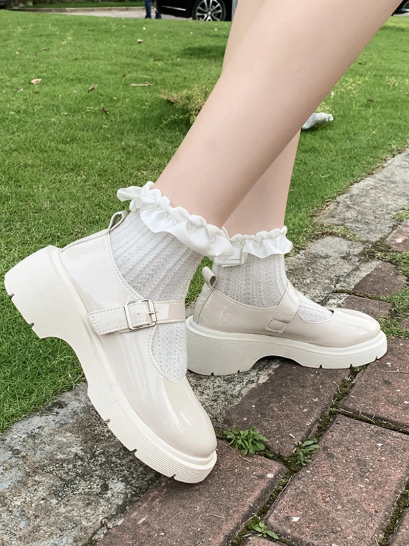 New Lolita Shoes Japanese Mary Jane Shoes Women Vintage Girls Students JK Uniform Platform Shoes Cosplay High Heels Plus Size 42