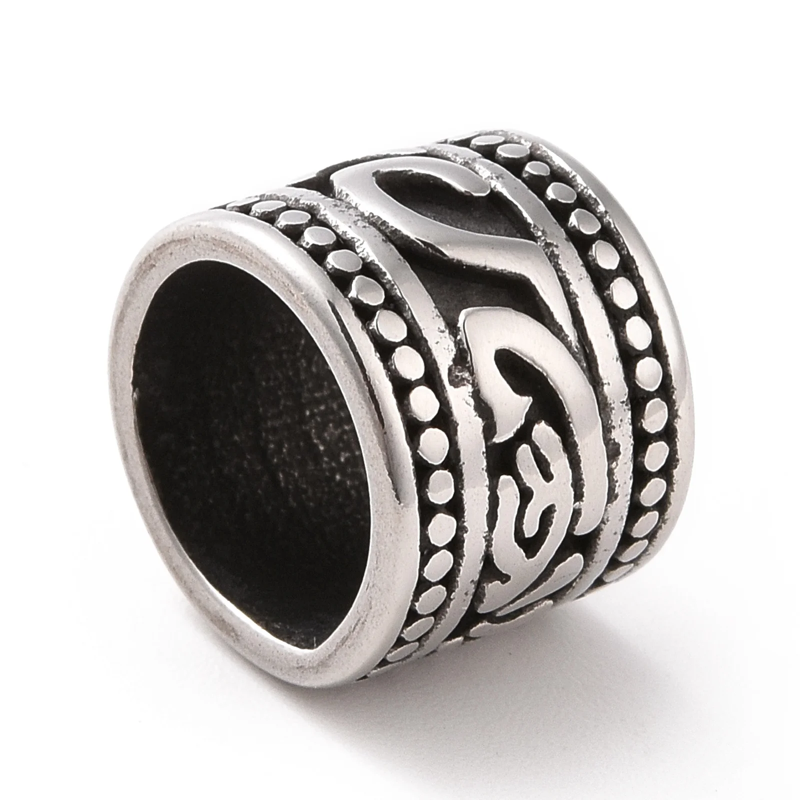 10pcs 304 Stainless Steel Metal Loose Spacer Beads Large Hole Charm Beads for Jewelry Making DIY Bracelet Necklace Supplies