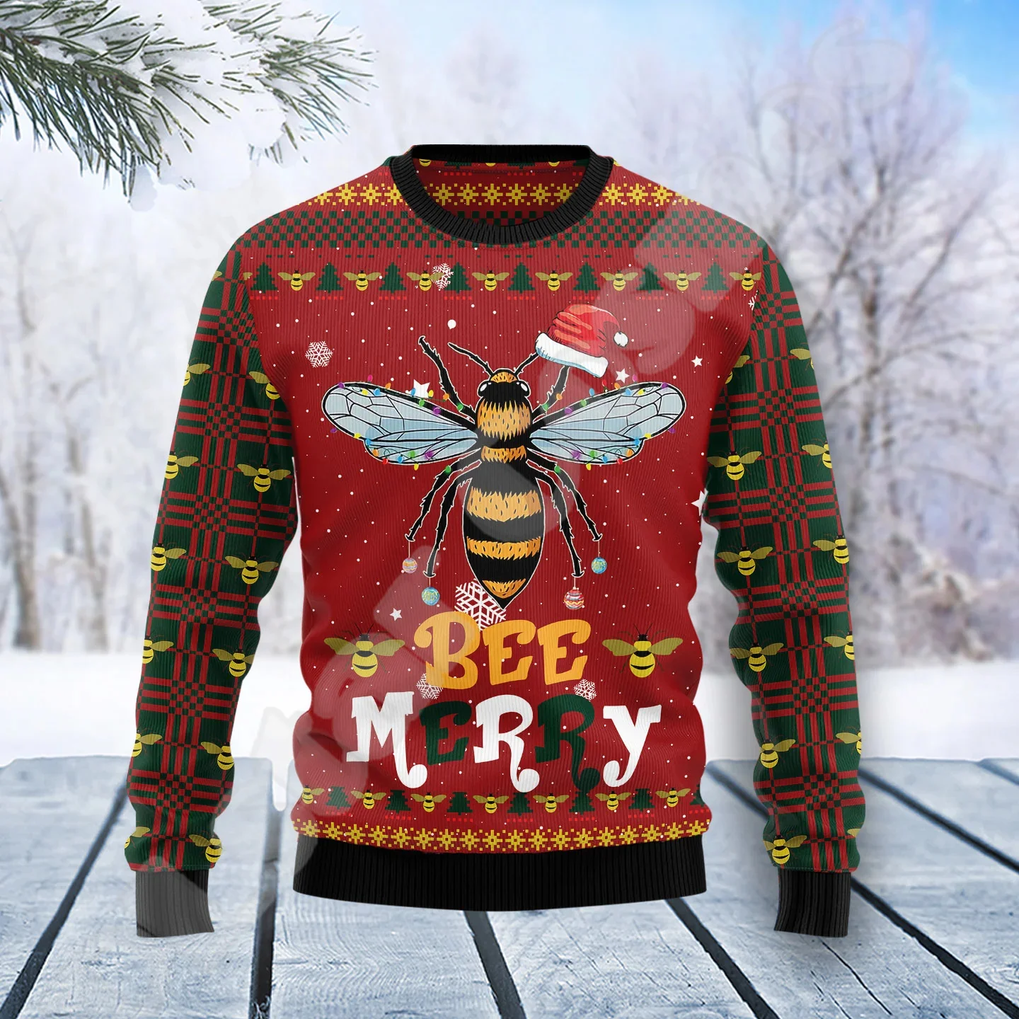 Christmas Xmas Santa Claus Tattoo Animal Bear Ugly Sweater Pullover 3DPrint Harajuku Casual Funny Winter Cotton Sweatshirts X17