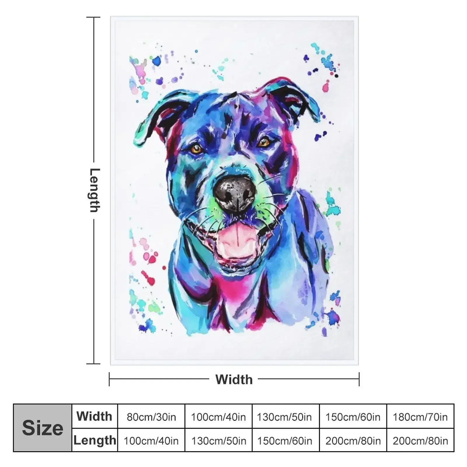 Watercolour Staffy Throw Blanket couch cozy soft plush fuzzy picnic outdoor blanket