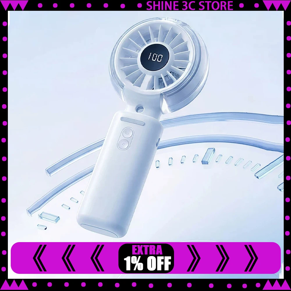 TEPSHINE Y5 Spray Handheld Fan Nano-Ultrasonic Atomization Technology Handheld Small Fan 3600mAh Long Battery Life Low Noise