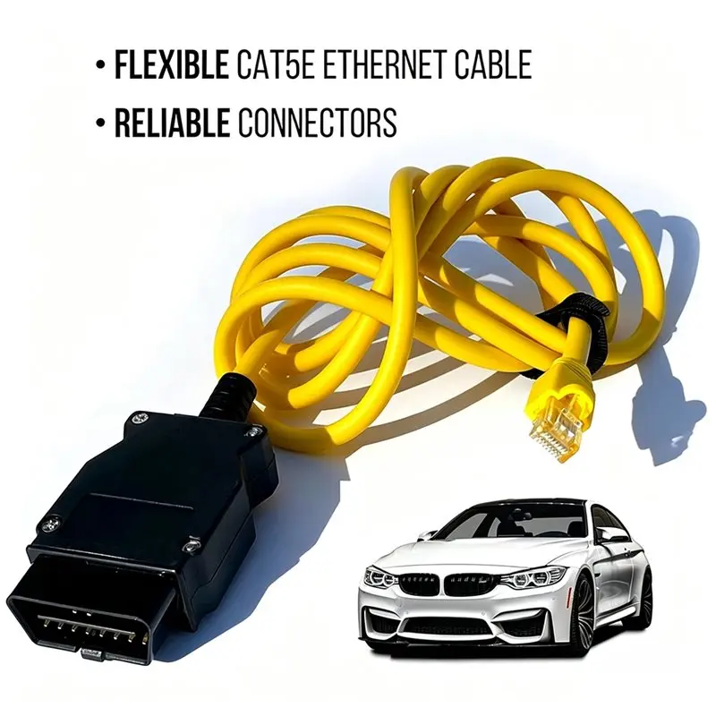 For BMW F-Series Refresh Ethernet ENET Cable Hidden Data ICOM OBD2 Scanner Diagnostic Coding Tool With CD-AS55