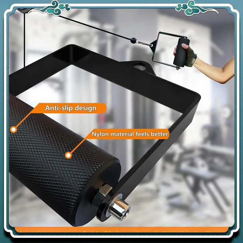 Reliable 2X Gym Lat Pull Down Pulley Cable Machine Handle Attachment Fitness Arm Wrestling Workout Deadlift D Shape Hand Grip-4C