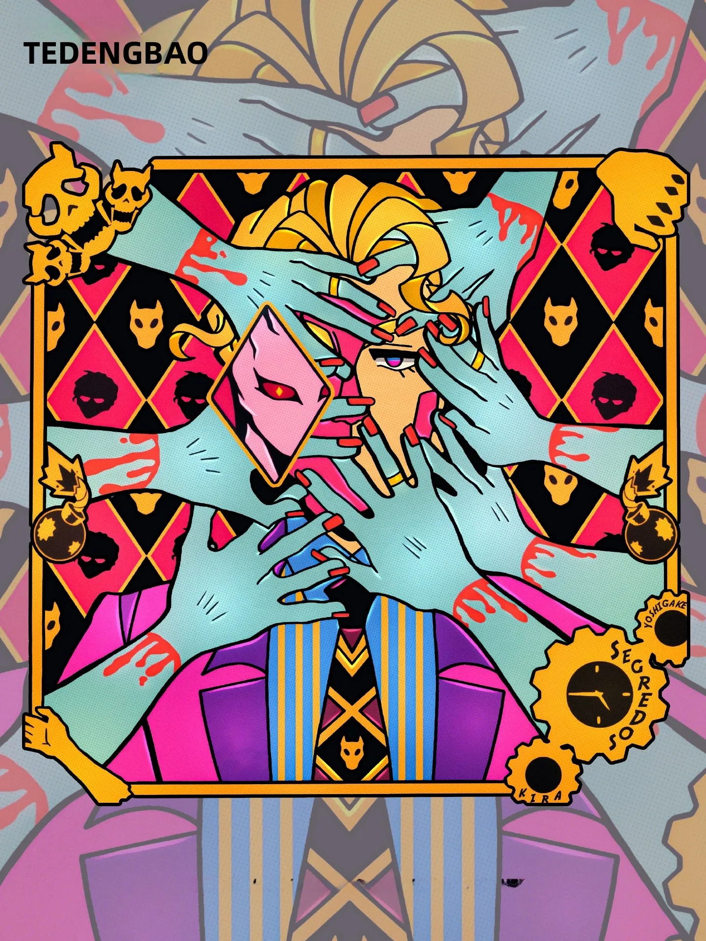 

Толстовка с капюшоном JOJO Anime Killer Queen, коллаборация, осенне-зимняя, теплая, повседневная, удлиненная, с принтом