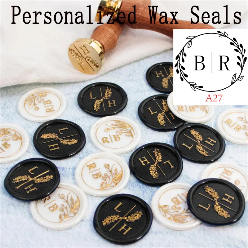 200pcs Handmade wax seal stickers, 3cm Custom logo wax seals, Self-Adhesive stickers, Custom wax seal for wedding invitation