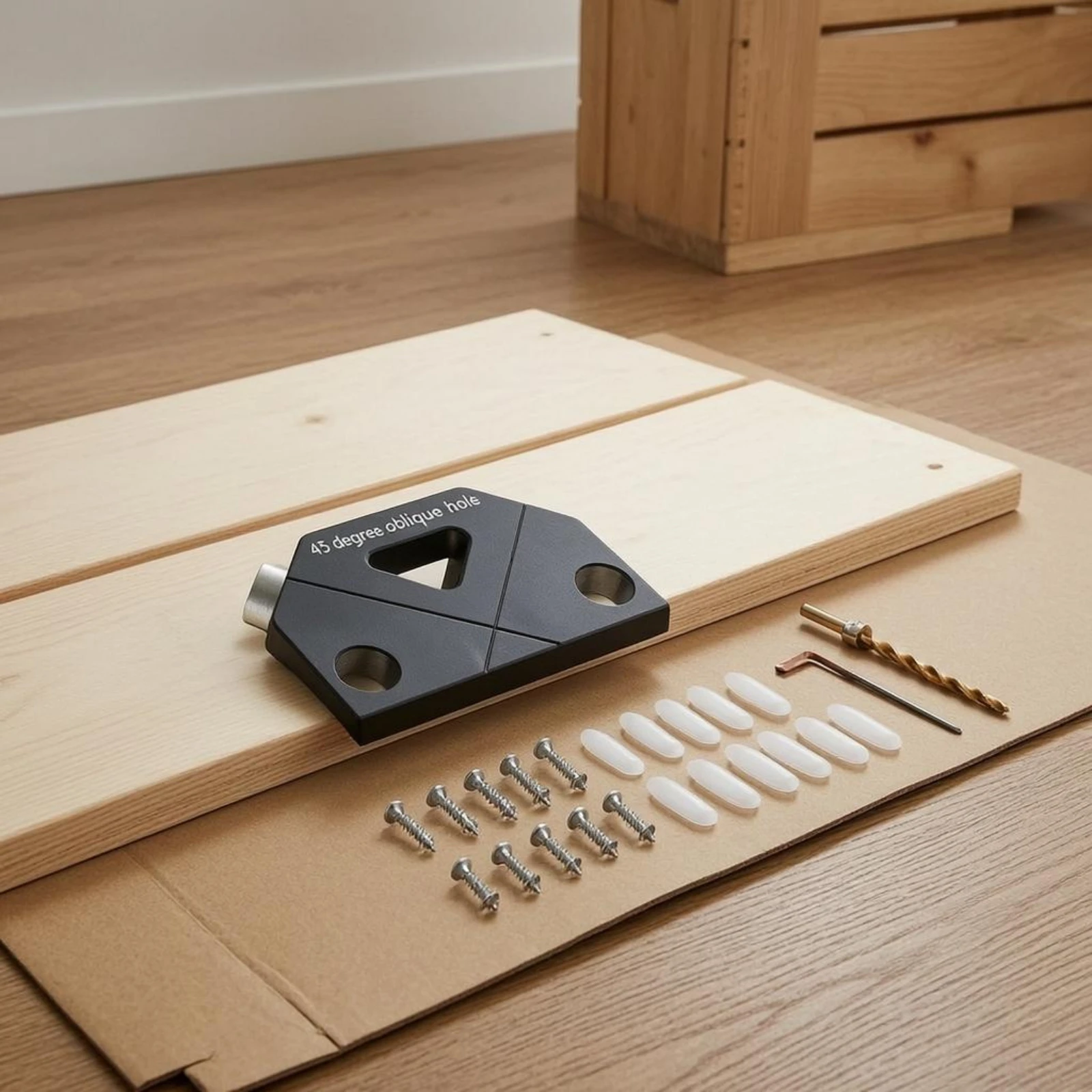 45 Degree Oblique Hole Jig Triangular Opening 45 Degree Drill Guide Jig Angle Drill Guide Compact Corner Drilling Block
