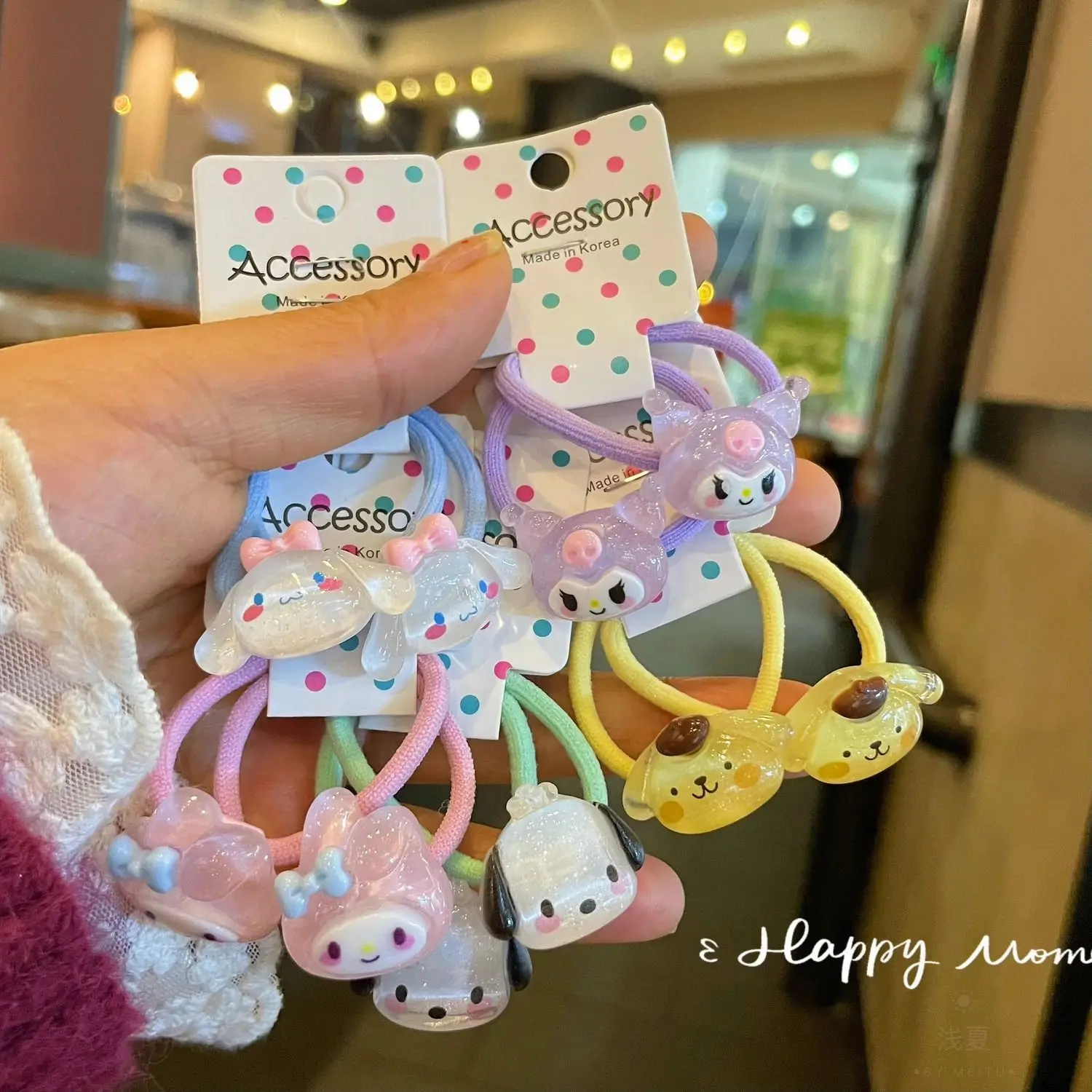 Sanrio Hairband Cinnamoroll Kuromi Melody  Anime Ins Sweet Girls Hair Ties Kids Hair Accessories  Rubber Band Hair Rope