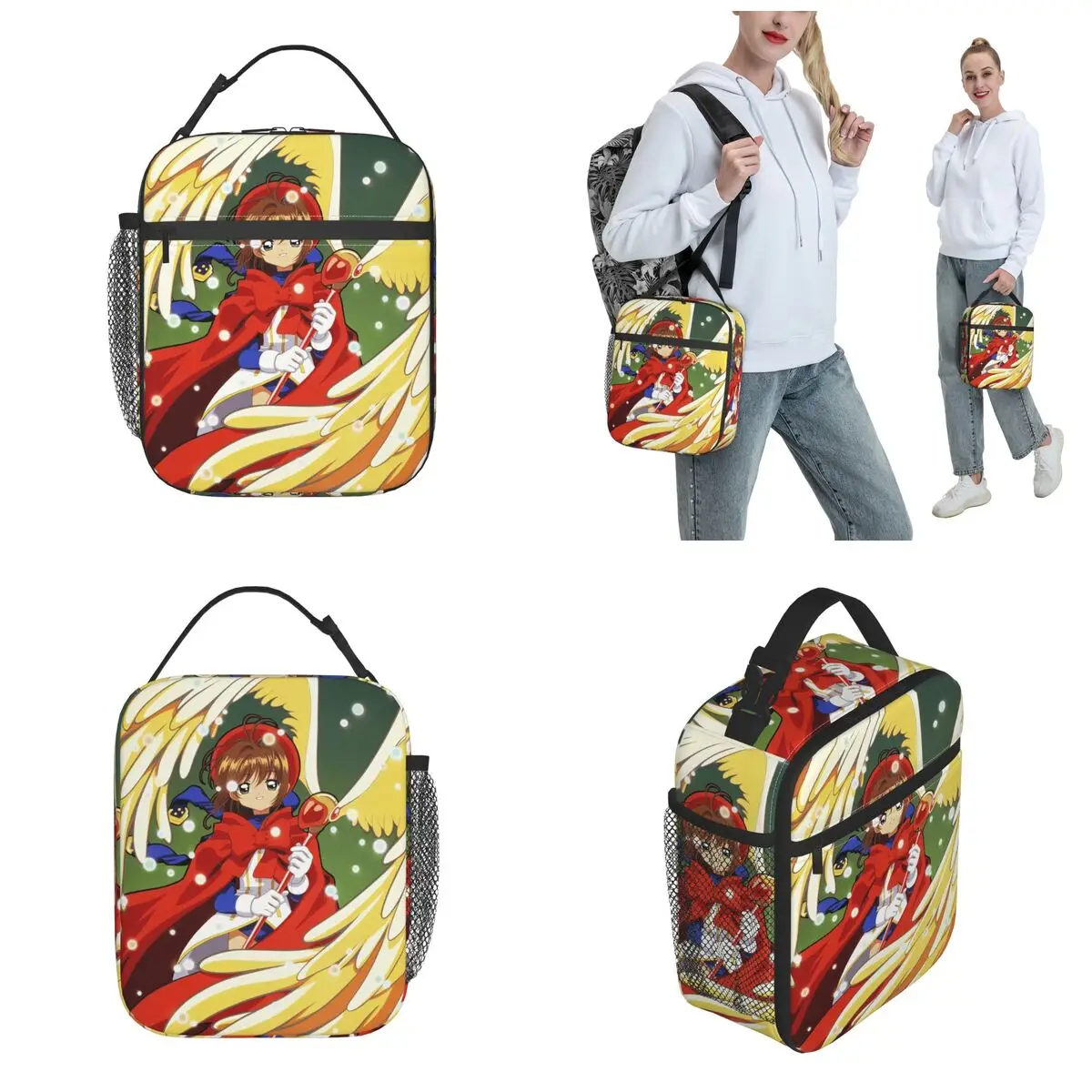 Anime Cardcaptor Sakura Accessories Insulated Lunch Bag For Picnic Food Container Reusable Cooler Thermal Bento Box