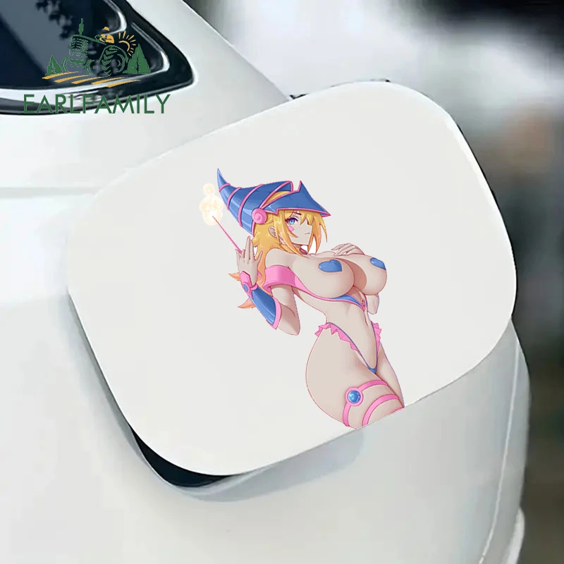 EARLFAMILY 13cm X 6.7cm for Sorcery Dark Magician Girl Sexy Car Stickers Vinyl Scratch-Proof Decals Personality Decor Sunscreen