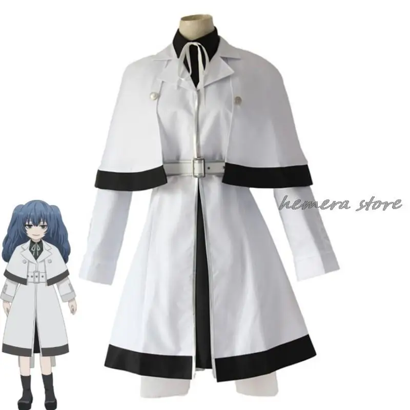 Anime Tokyo Re Yonebayashi Saiko Cosplay Costume Blue Wig CCG White Trench Uniform Halloween Carnival Party Role Play Suit Ghoul