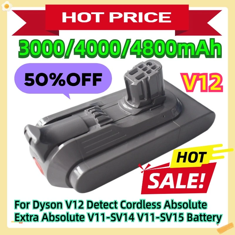 

For Dyson V12 Detect Cordless Absolute Extra Absolute V11-SV14 V11-SV15 Battery