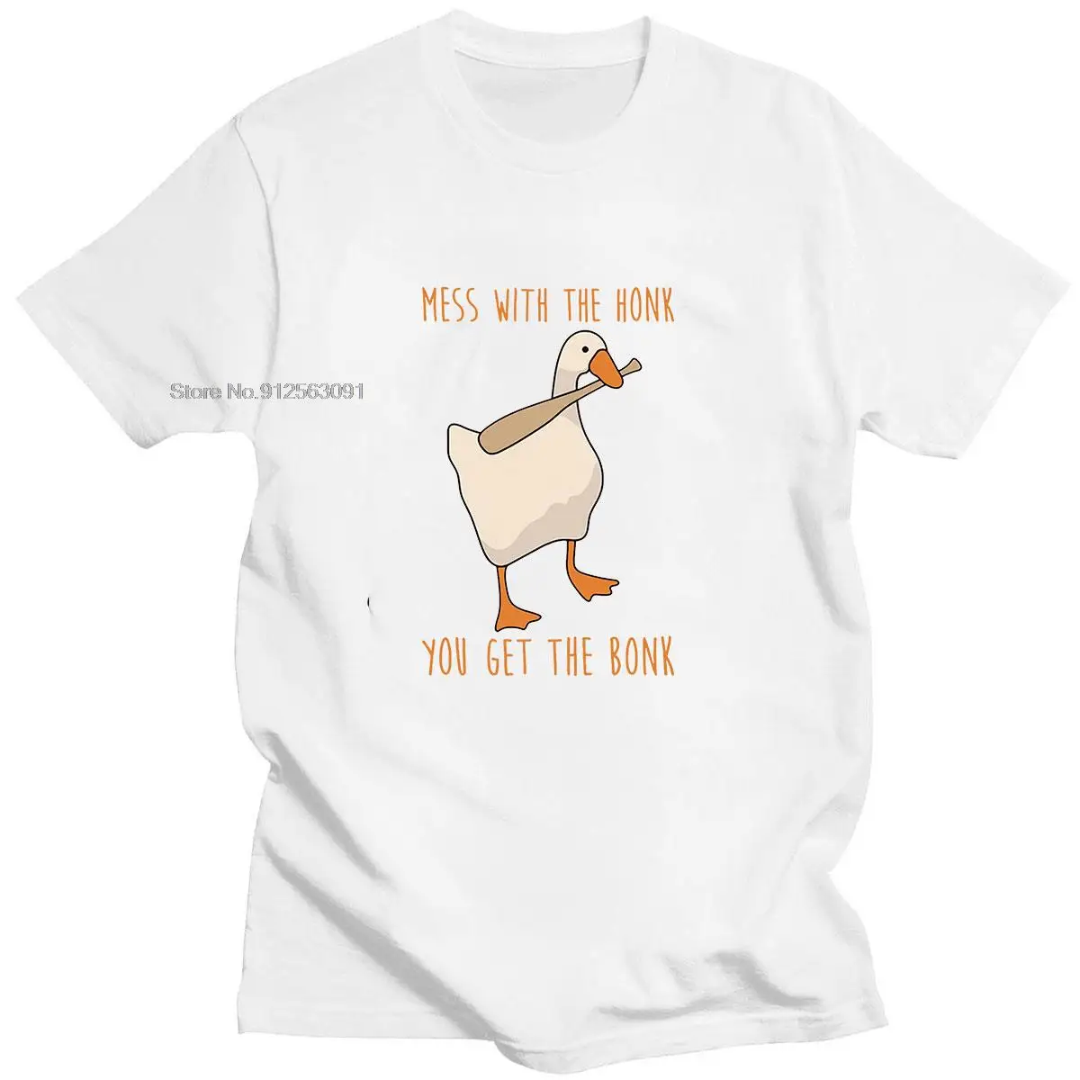 Untitled Goose Game Mess With The Honk You Get The Bonk Retro Sense Niche Fun Goose Tshirt Summer Cotton Men T-shirt Tees