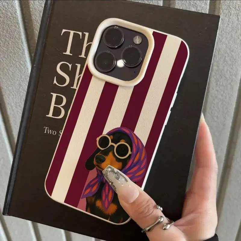Red Striped Bandana Puppy Pattern Phone Case for Samsung Galaxy S26 S25 S24 S23 S22 S21 S20 Plus Ultra A73 A52 A32 A25 A15 Cover