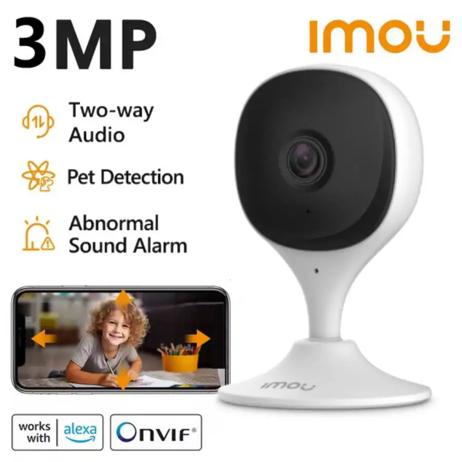 IMOU Cue 2E 3MP Wifi Security Camera Monitor Night Vision Human Detection IP Camera Indoor Security Surveillance