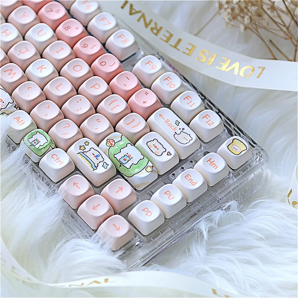 

Pink piggy, keycap 118-key MOA PBT hot sublimation, suitable for MX Switch gaming mechanical keyboard keycaps