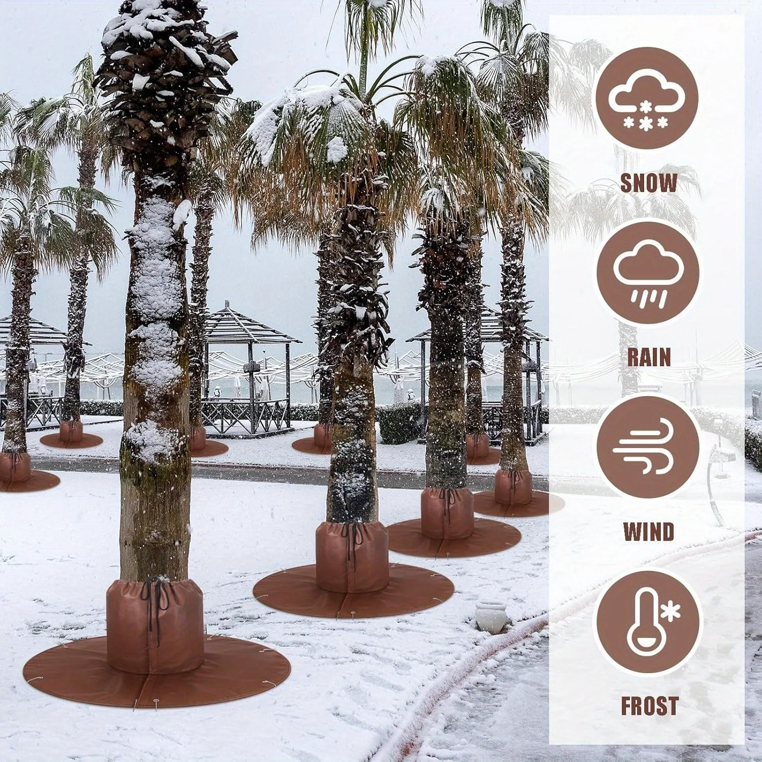 Winter Palm Tree Root Protector Freeze Protection Tree Trunk Protector Guard Plant Covers With Ground Nails Warm Tree Root ﻿