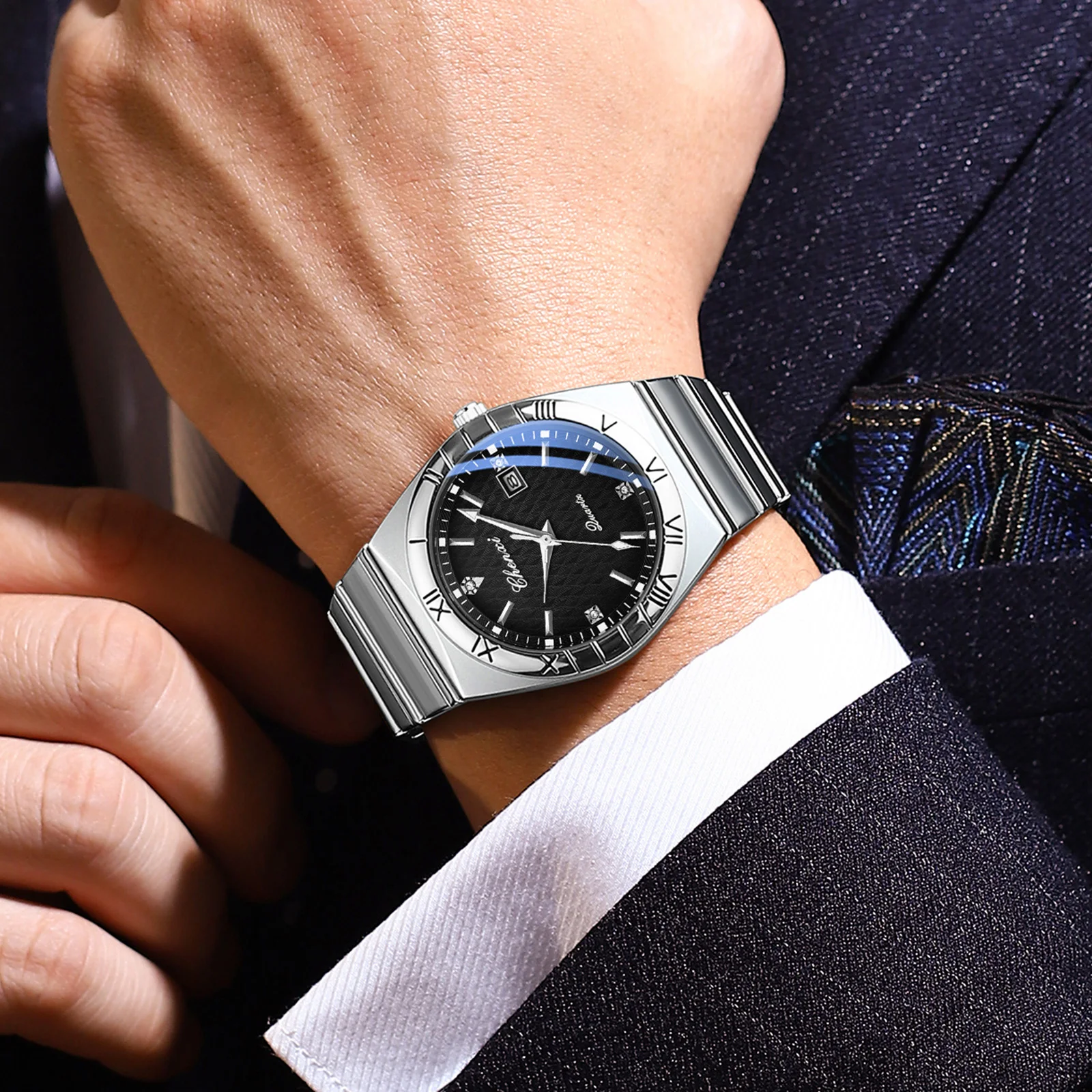 Top Brand Luxury Watches For Men Fashion Luminous Calendar Men's Watch CHENXI Waterproof Stainless Steel Quartz Wristwatch New