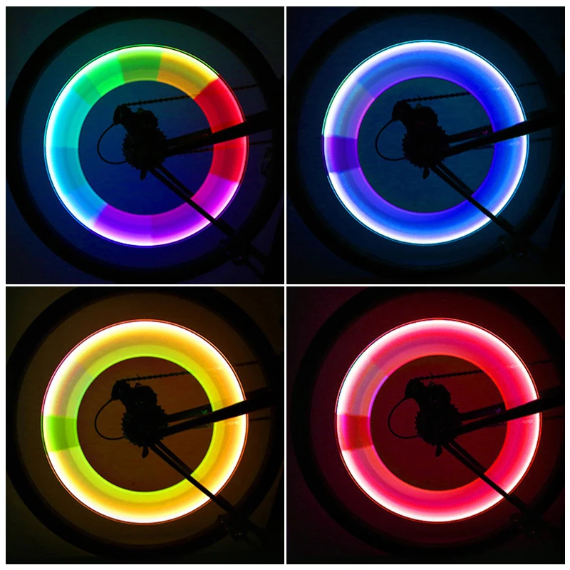 10PCS Light Wheel Tire Valve Bike Flash Light Mountain Bike Cycling Wheel Spoke LED Light Neon Lamp Bike Accessories