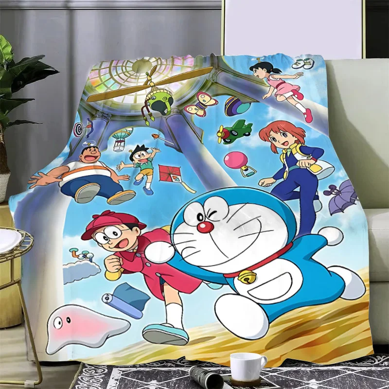 Funny Cartoon D-Doraemon Printed Blanket Picnic Blankets Warm Blanket Soft and Comfortable Blanket Home Travel Birthday Gift