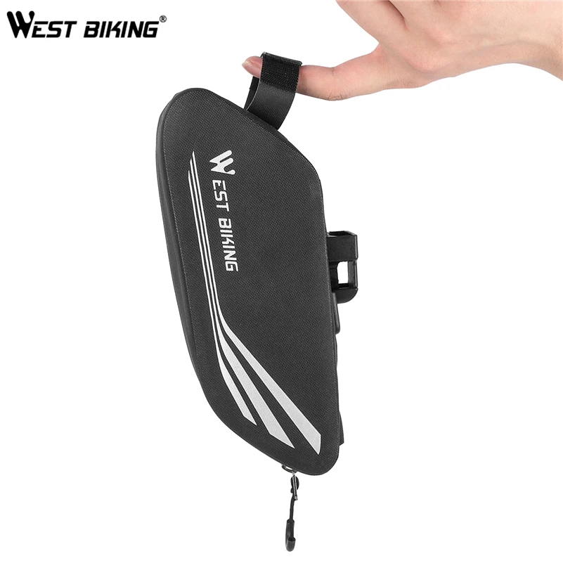 WEST BIKING Bicycle Saddle Bag Waterproof Bike Tail Bag Reflective Cycling Bike Tube Rear Seatpost Bag Bike Accessories