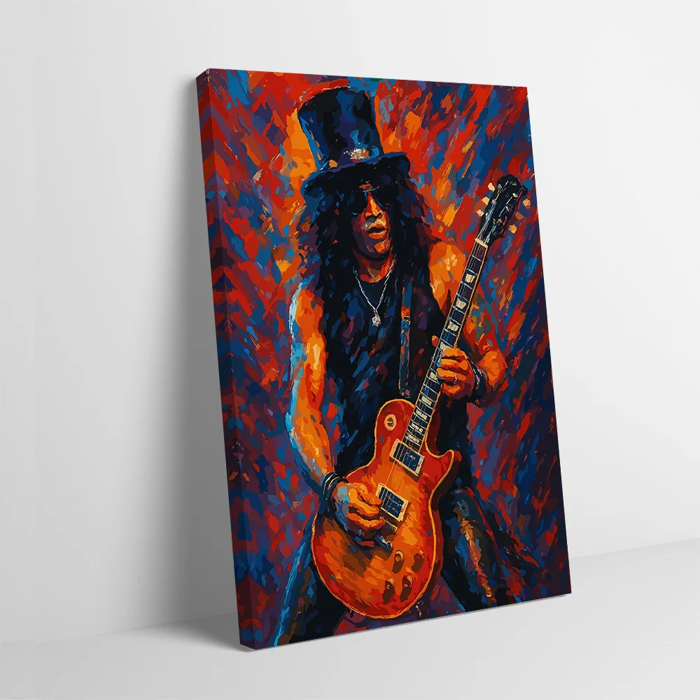 Slash Playing Guitar Printing Poster Customizable Pictures Wall Art Canvas Painting for Home Decorations Bathroom Decor Mural
