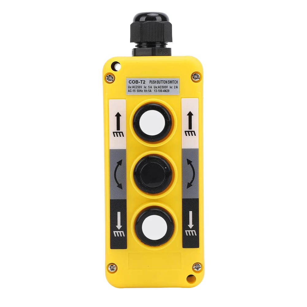 COB T1 T2 T3 IP68 Protected Push Button Switch for Outdoor Lifting Control Applications and Harsh Environment Operations