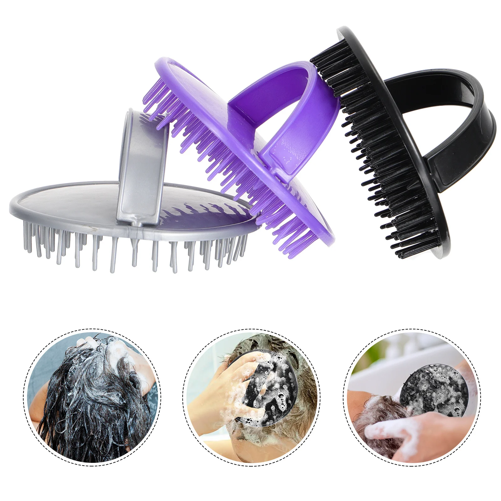 

6Pcs Shampoo Brush Scalp Massage Tool Hair Cleansing Scrubber for Dandruff Removal Promote Hair Growth Comfortable Durable