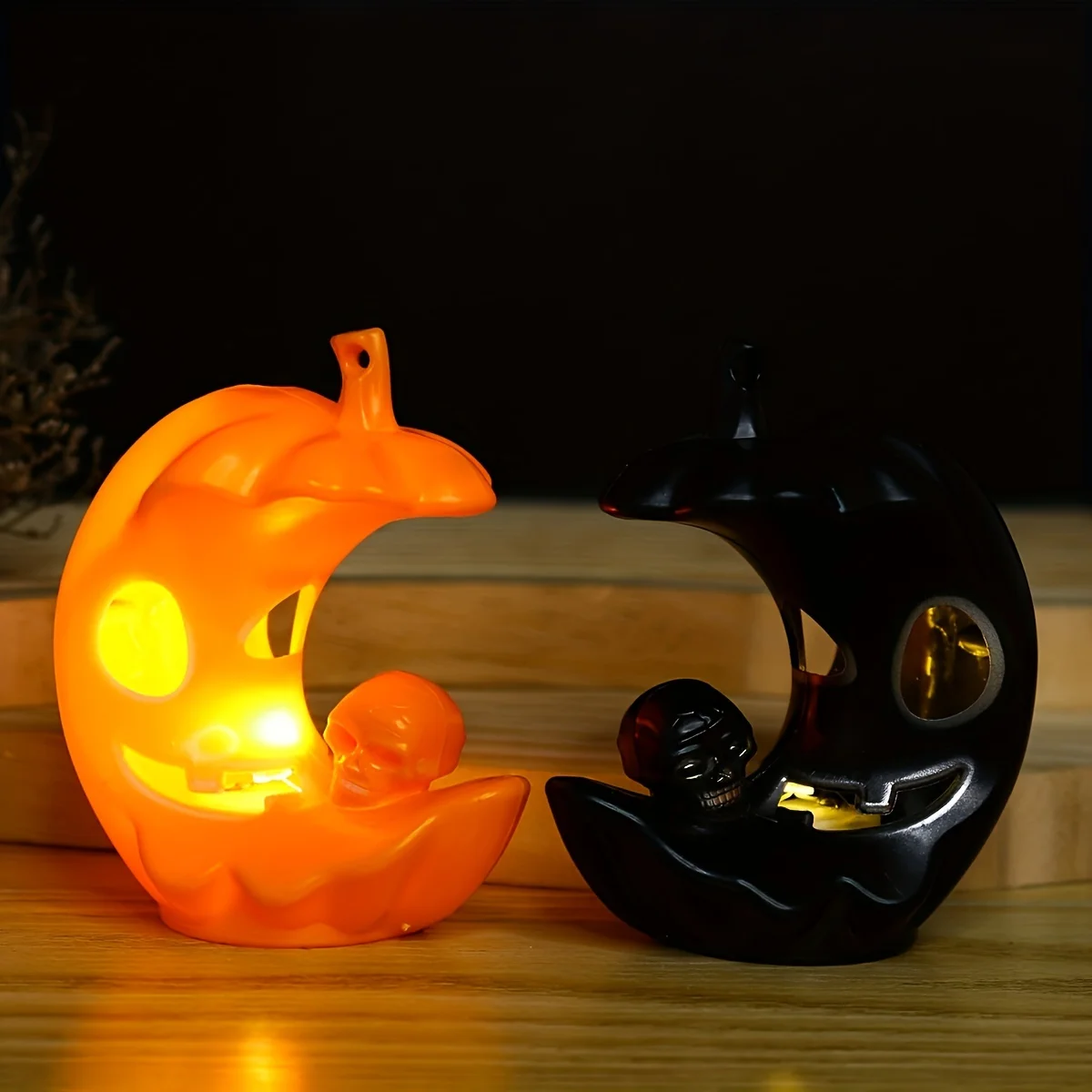 Halloween Colorful Night Light Pumpkin Lantern Hanging Scary Halloween Candle Light Decoration Props Scary Skull