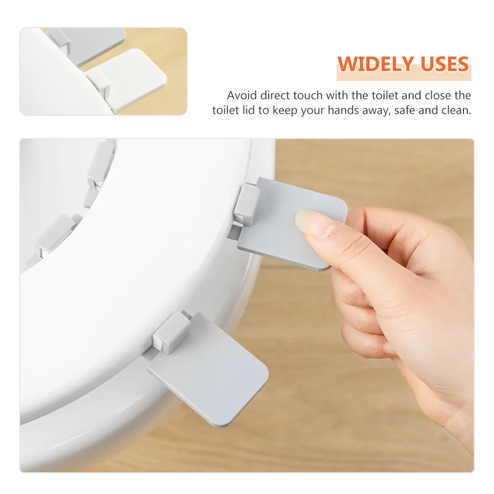 4Pairs Toilet Seat Lifter Premium ABS Hygienic Touch-Free Lid Opener for Public Restrooms Home Bathroom Easy Install Strong