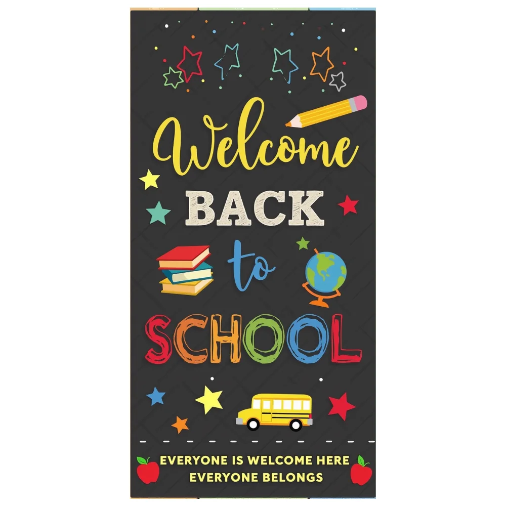 Welcome Back to School Door Banner First Day of School Party Backdrop Banner